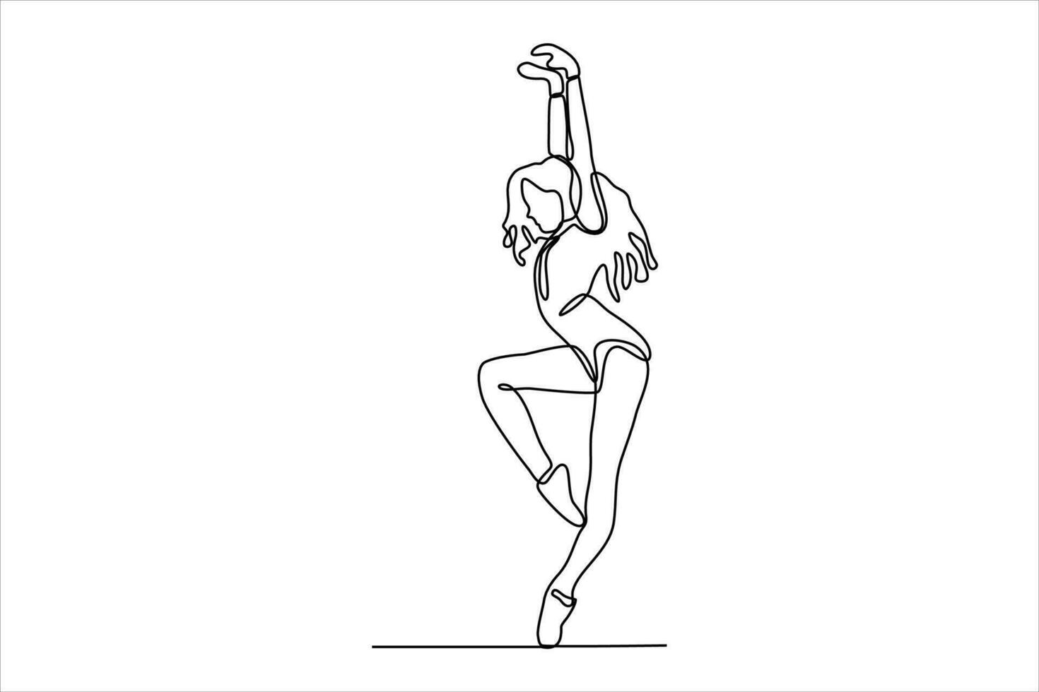 continu ligne dessin de femme dansant ballet illustration vecteur