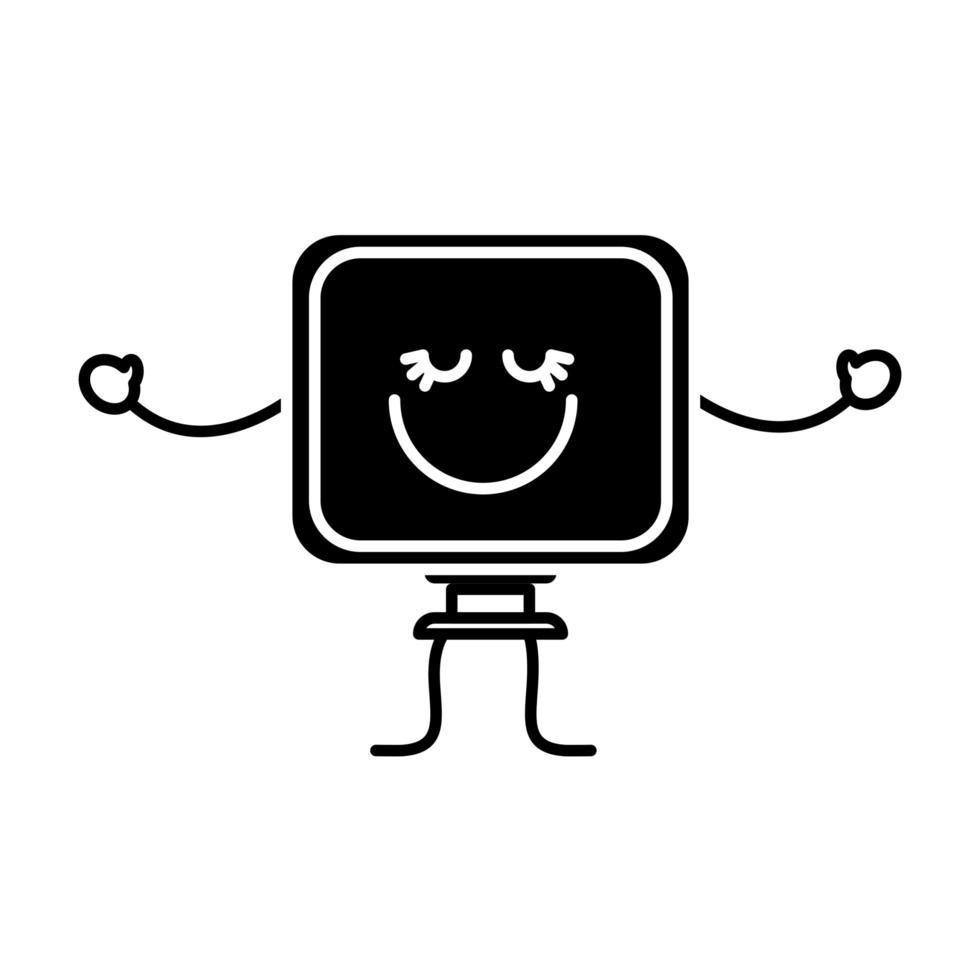 icône d & # 39; ordinateur heureux vecteur