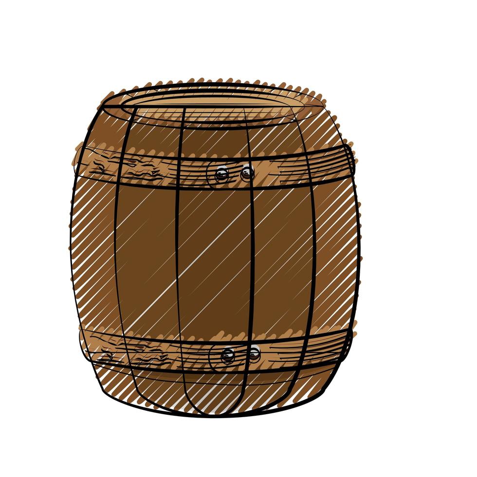 icône de tonneau en bois vecteur