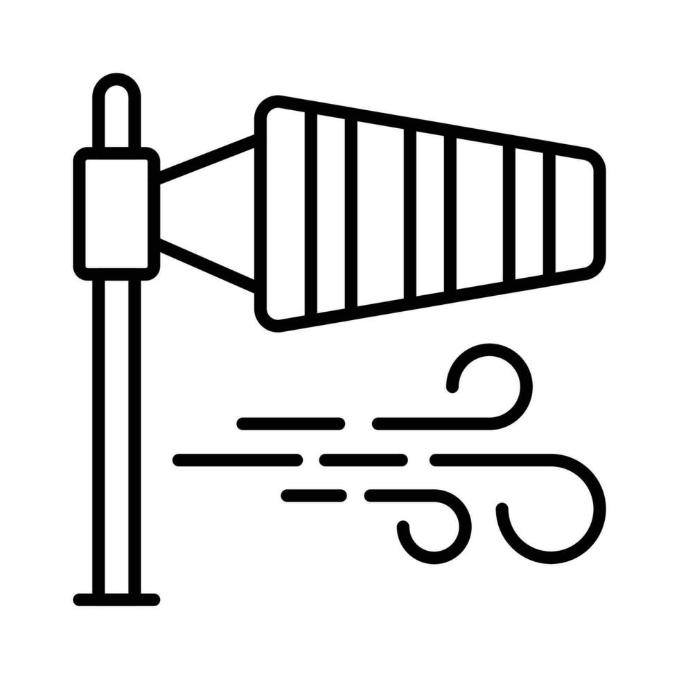 une cône monté sur une mât mettant en valeur manche à air icône, avoir temps prévision outil, modifiable icône de moulin à paroles vecteur