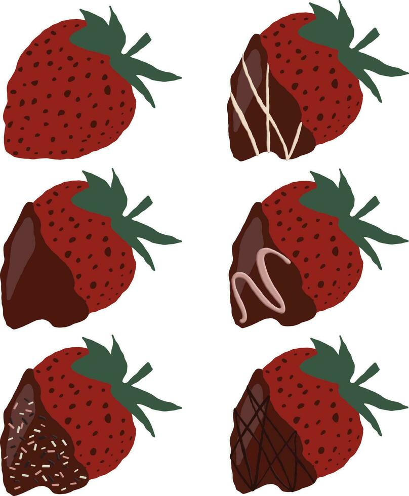 illustration de fraise vetor avec Chocolat vecteur