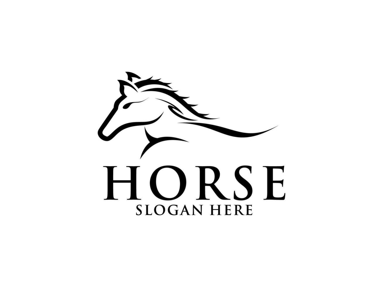 cheval élégant logo vecteur, cheval ligne logo conception modèle vecteur