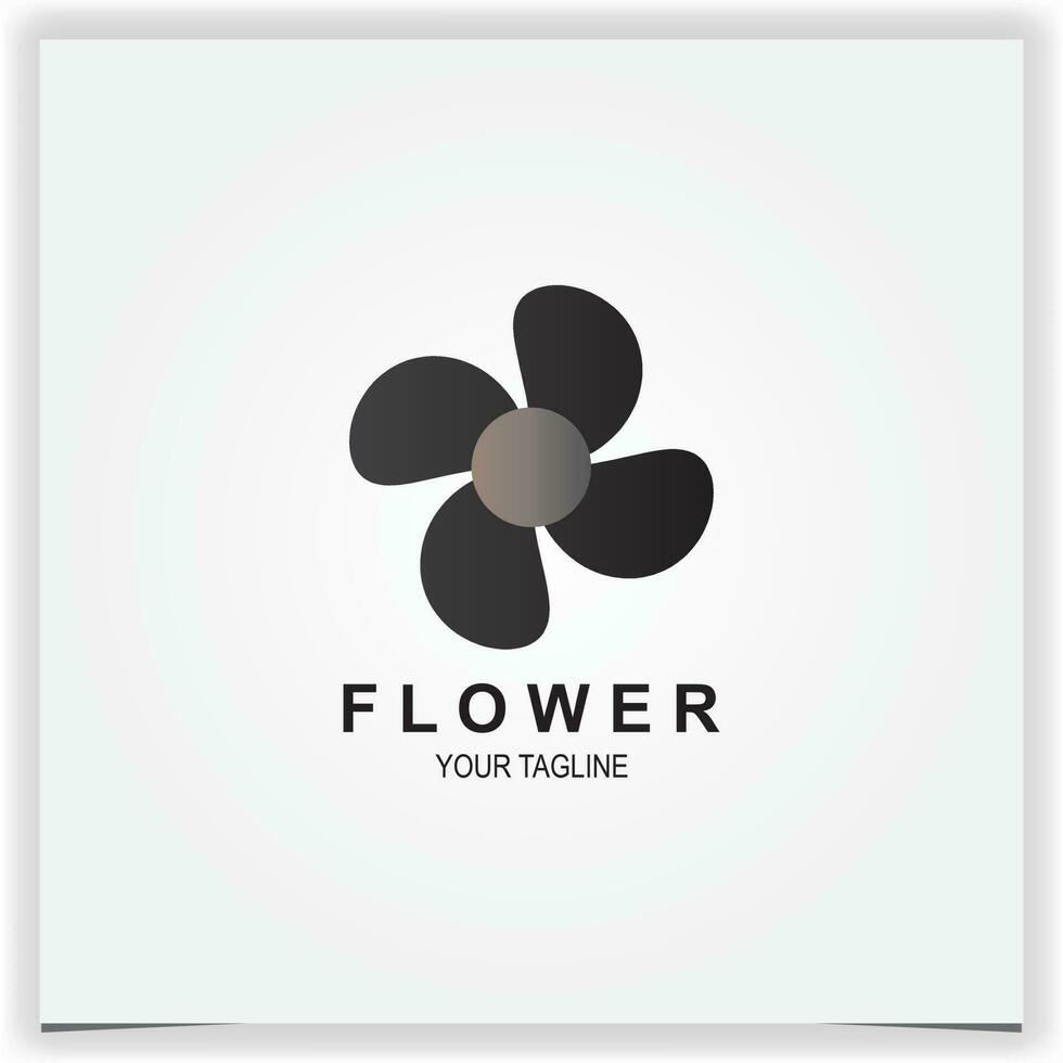 luxe noir fleur logo prime élégant modèle vecteur eps dix