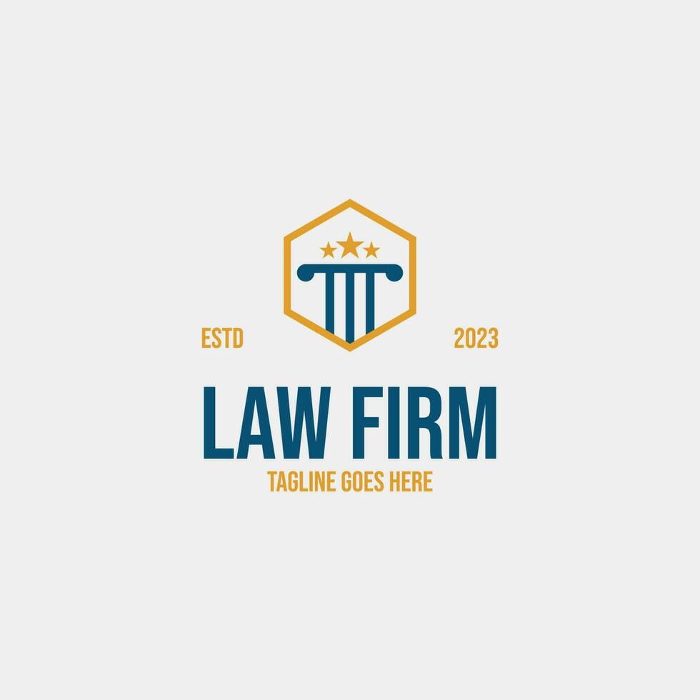 Créatif légal pilier colonne logo conception pour cabinet d'avocats affaires vecteur concept illustration idée