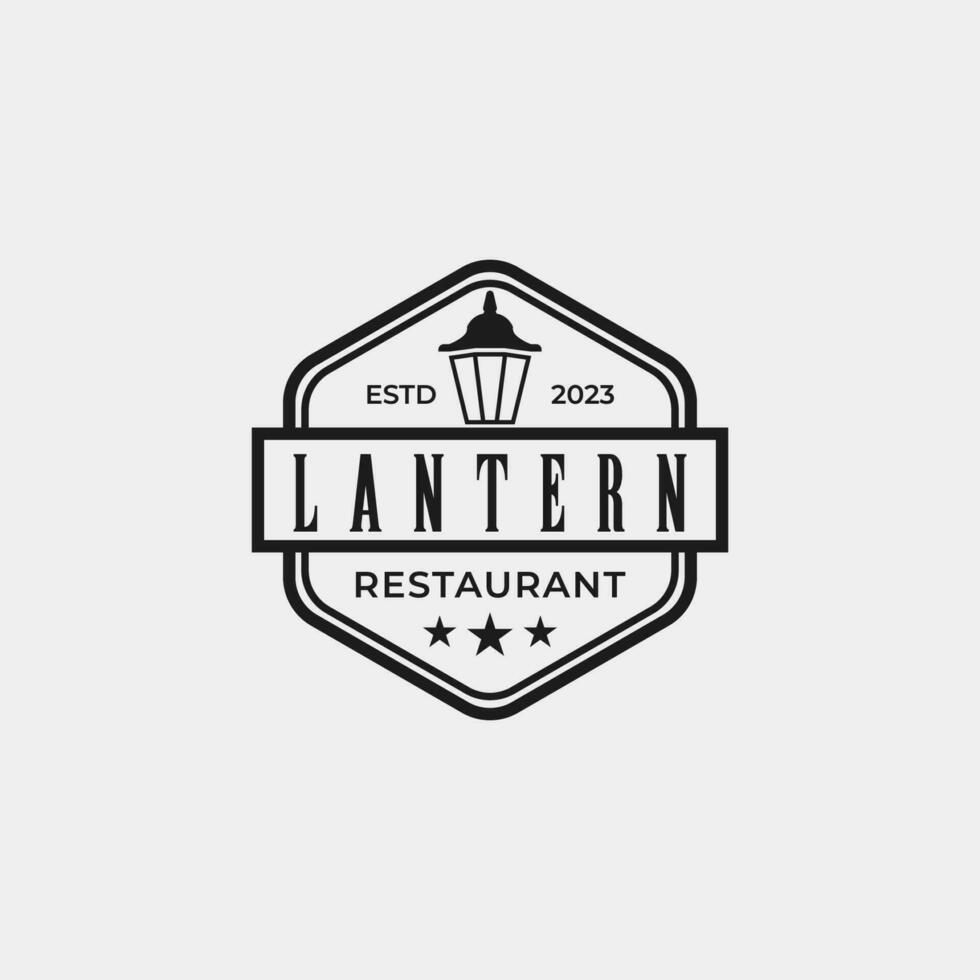 Créatif lanterne Publier lampe restaurant ancien logo conception vecteur concept illustration idée