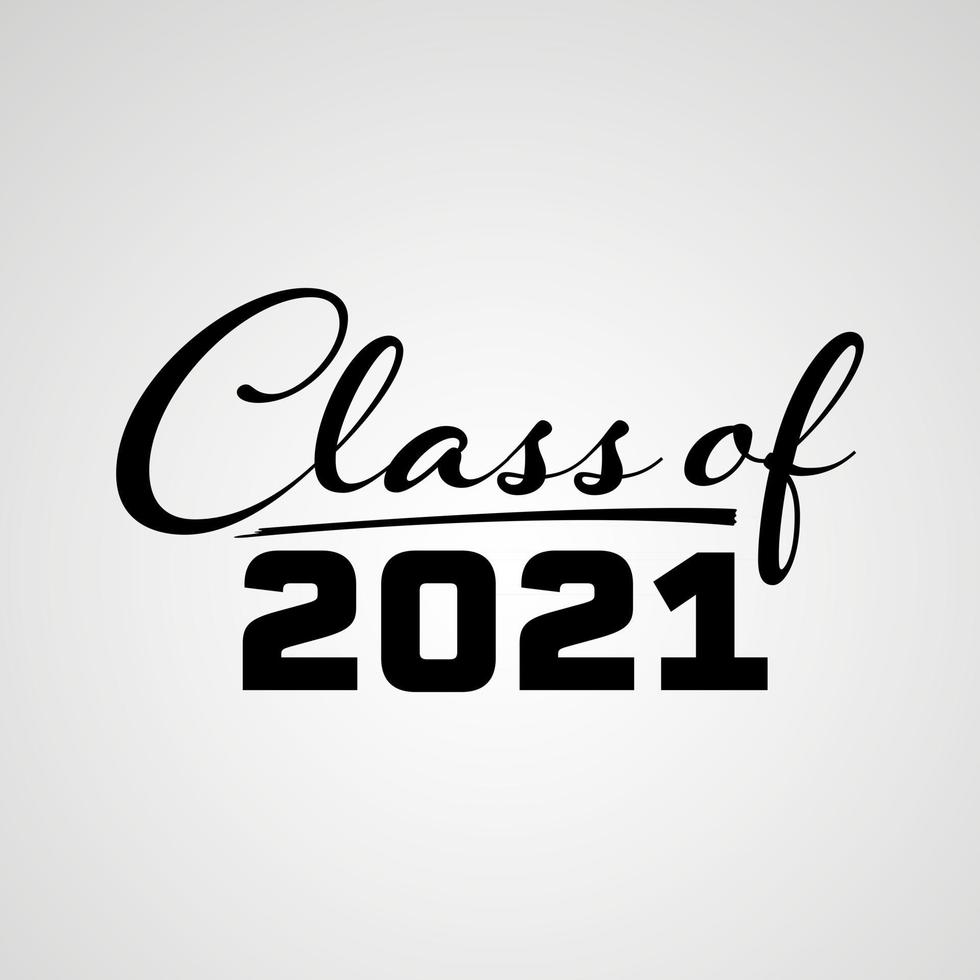 vecteur illustrent le logo de la graduation de la conception 2021 et la conception de tshirt