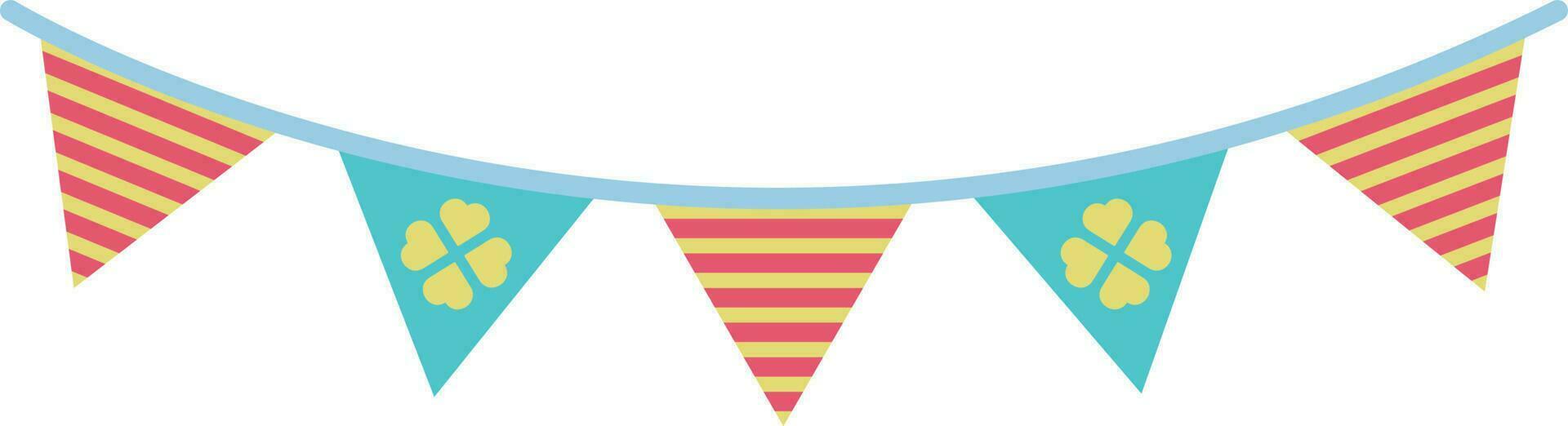 Triangle coloré mignonne fête drapeaux illustration spécial style vecteur