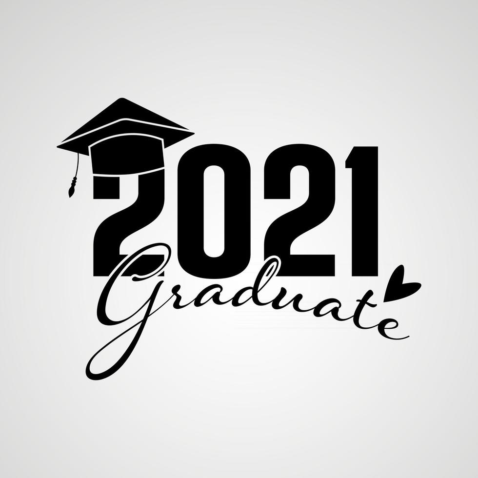 vecteur illustrent le logo de la graduation de la conception 2021 et la conception de tshirt