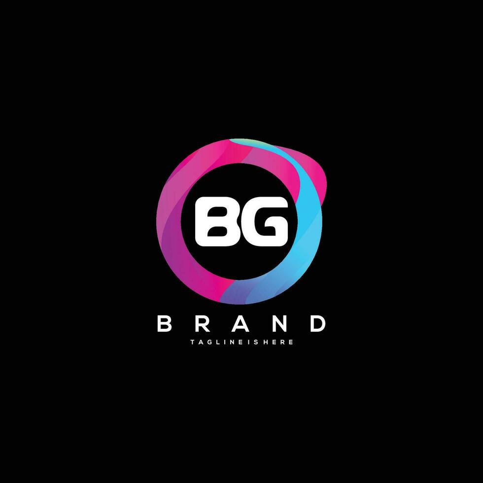 initiale lettre bg logo conception avec coloré style art vecteur