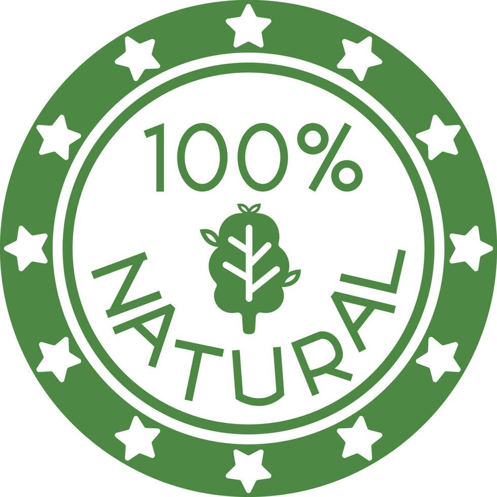 un cent pour cent Naturel badge timbre style ingrédient élément vecteur