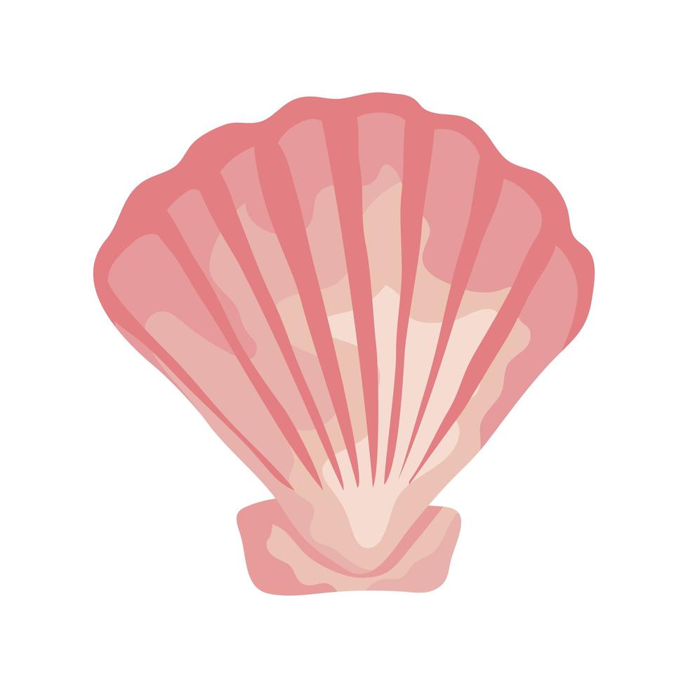 Icône isolé rose de couleur coquille de mer vecteur
