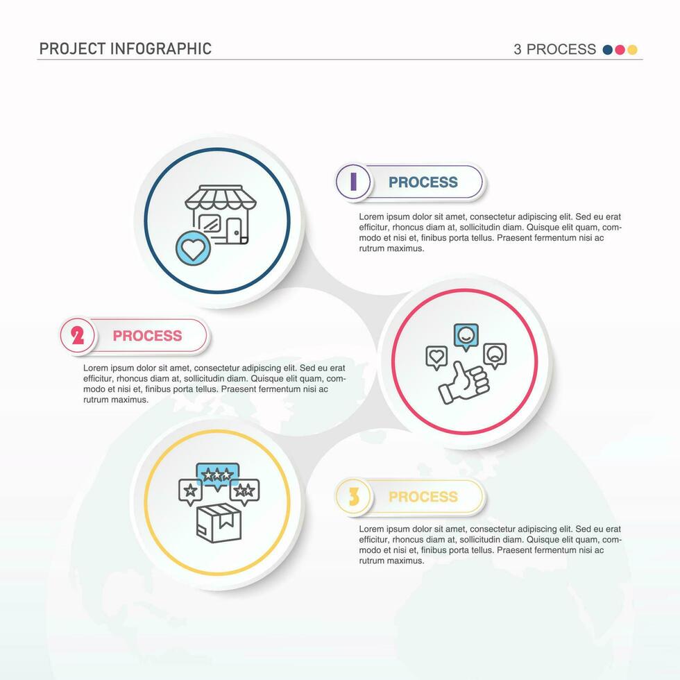 infographie conception élément et nombre 3 options. vecteur