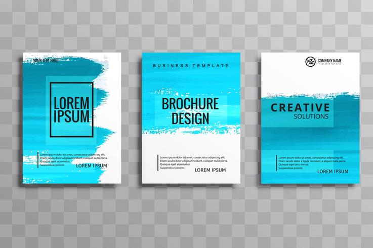 design de brochure style aquarelle abstraite en bleu vecteur