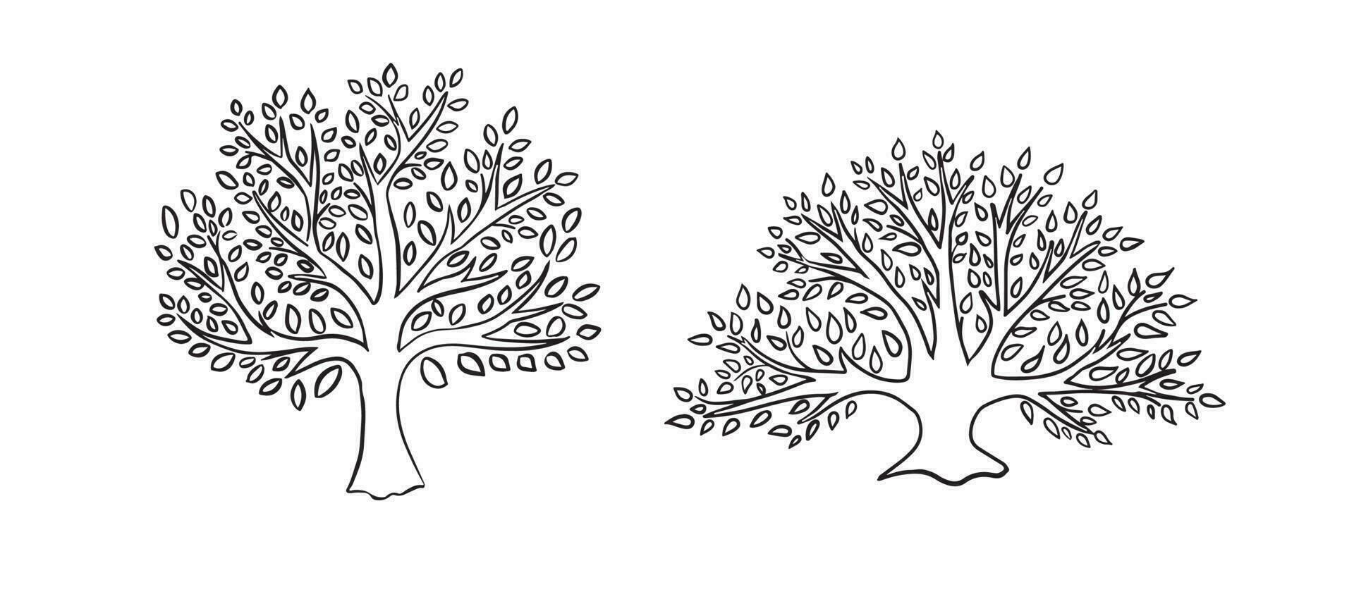 arbre de la vie Créatif logo modèle, vecteur isolé sur blanc.vecteur arbre emblème. icône, logo.vecteur illustration de arbre avec feuilles.main made.logo pour éco, environnemental thèmes, agriculture, produits de beauté.