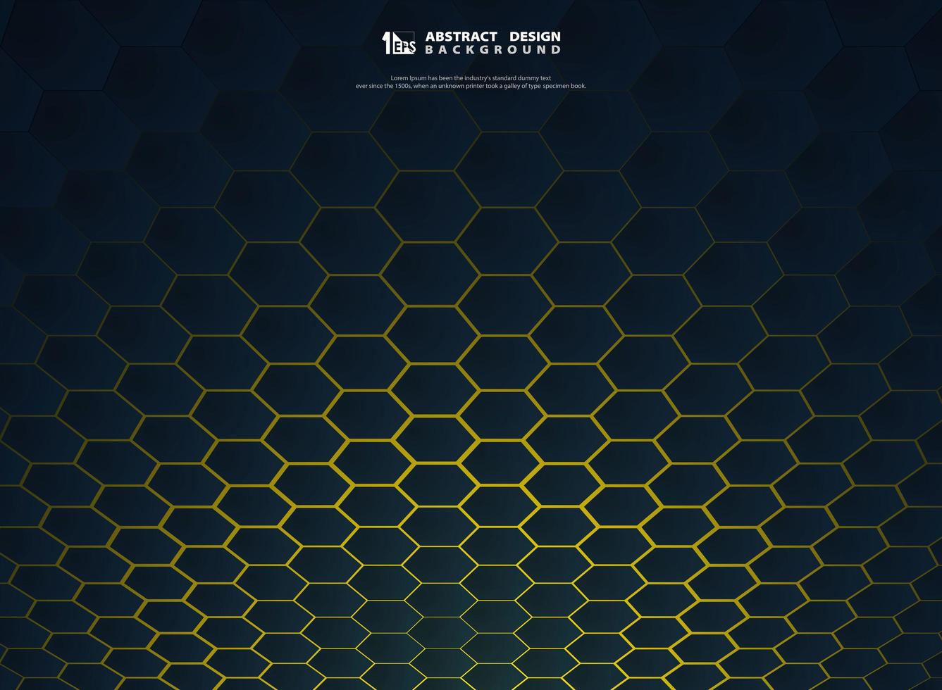 technologie hexagonale dégradé abstrait sur la conception de décoration de couverture de fond jaune. vecteur