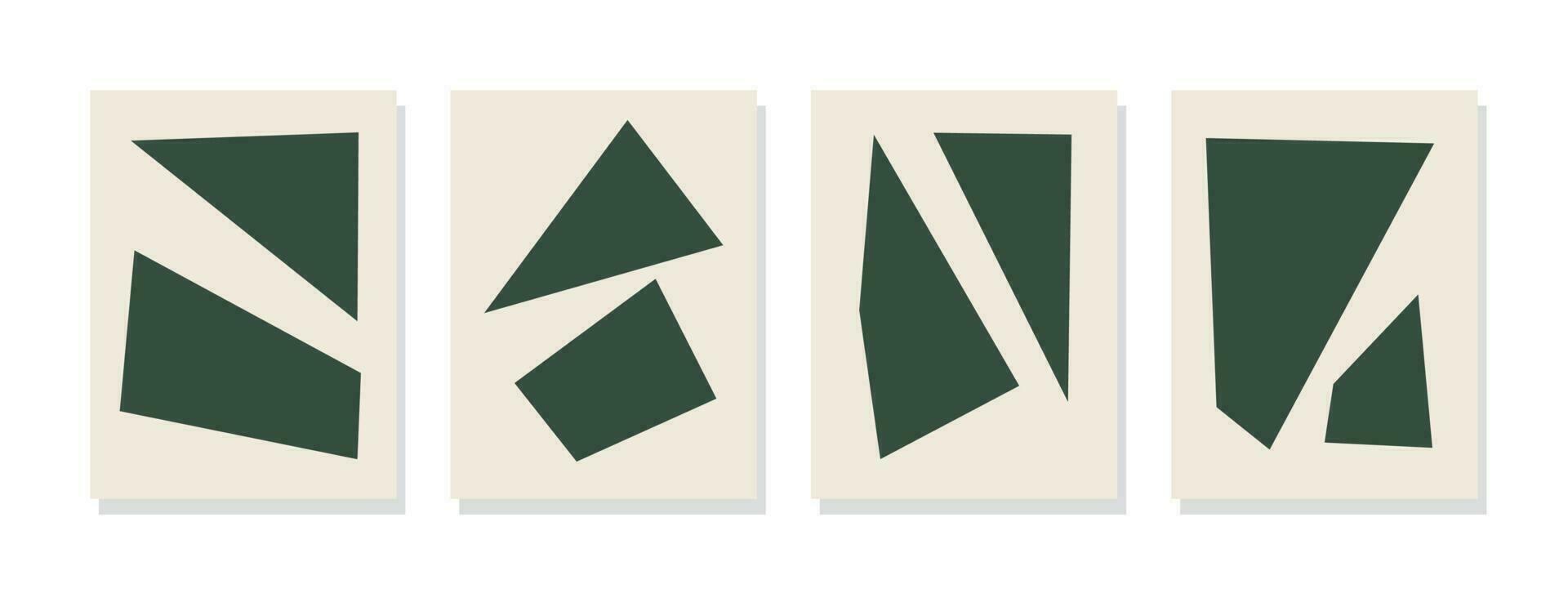 minimaliste géométrique cassé vert forme sur une doux vert Contexte. Toile La peinture affiches et impressions pour moderne mur décor dans le vivant pièce et maison. vecteur
