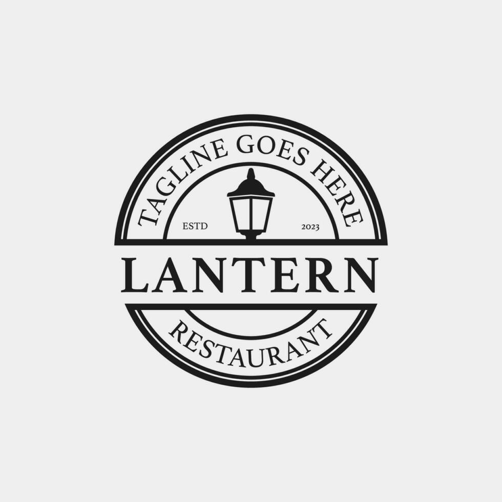 Créatif lanterne Publier lampe restaurant ancien logo conception vecteur concept illustration idée