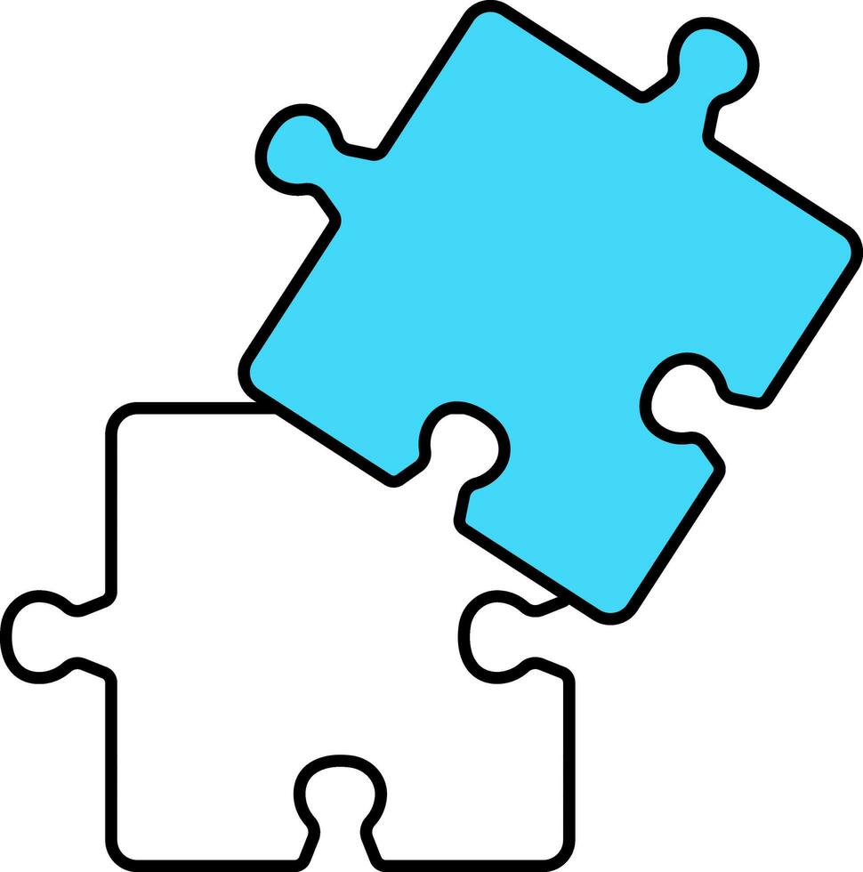 turquoise et blanc puzzle icône dans plat style. vecteur