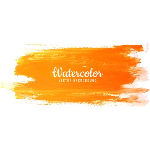 Coups de pinceau orange sur fond aquarelle vecteur