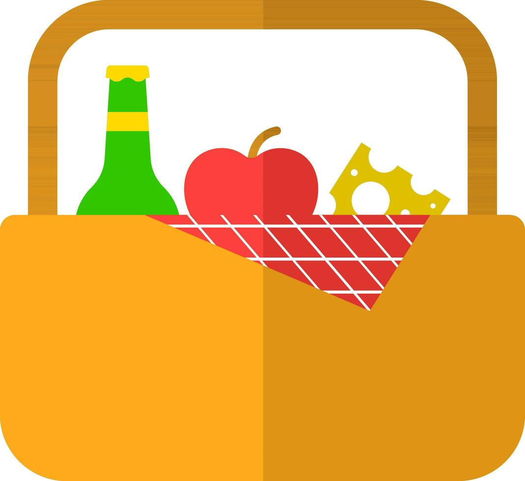 illustration de nourriture panier icône dans coloré. vecteur