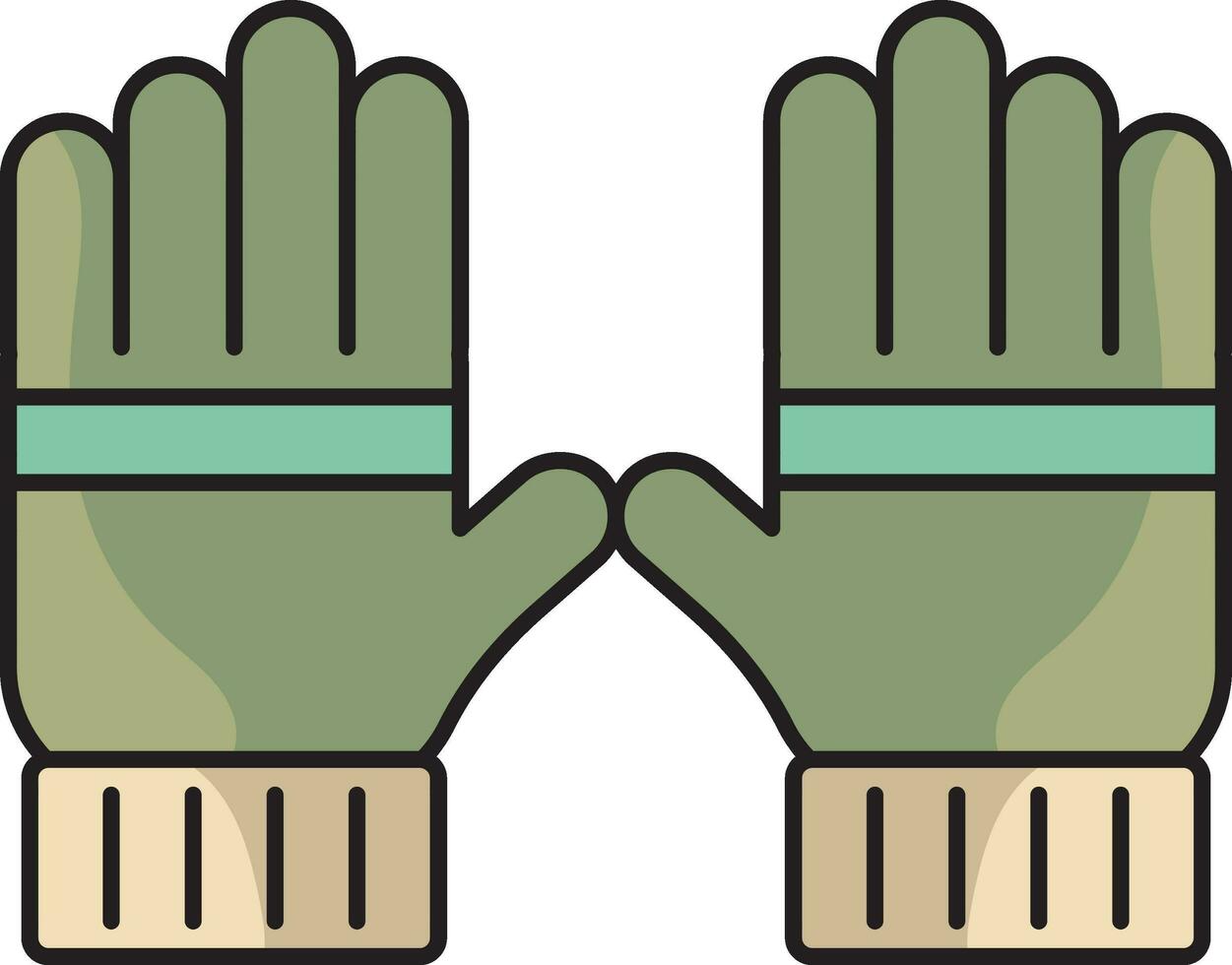 coloré gants icône dans plat style. vecteur