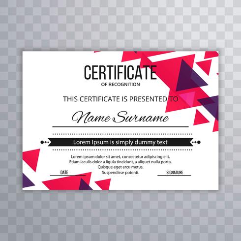 Modèle de certificat Premium prix diplôme vecteur coloré illu