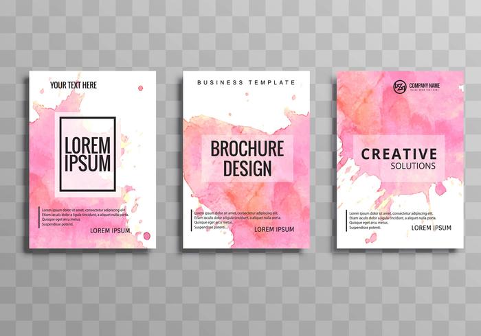 Beau commerce brochure template set vector