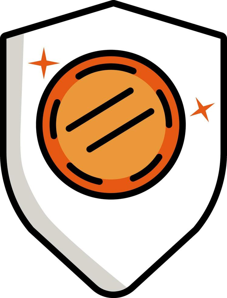 pièce de monnaie bouclier icône dans Orange et blanc couleur. vecteur