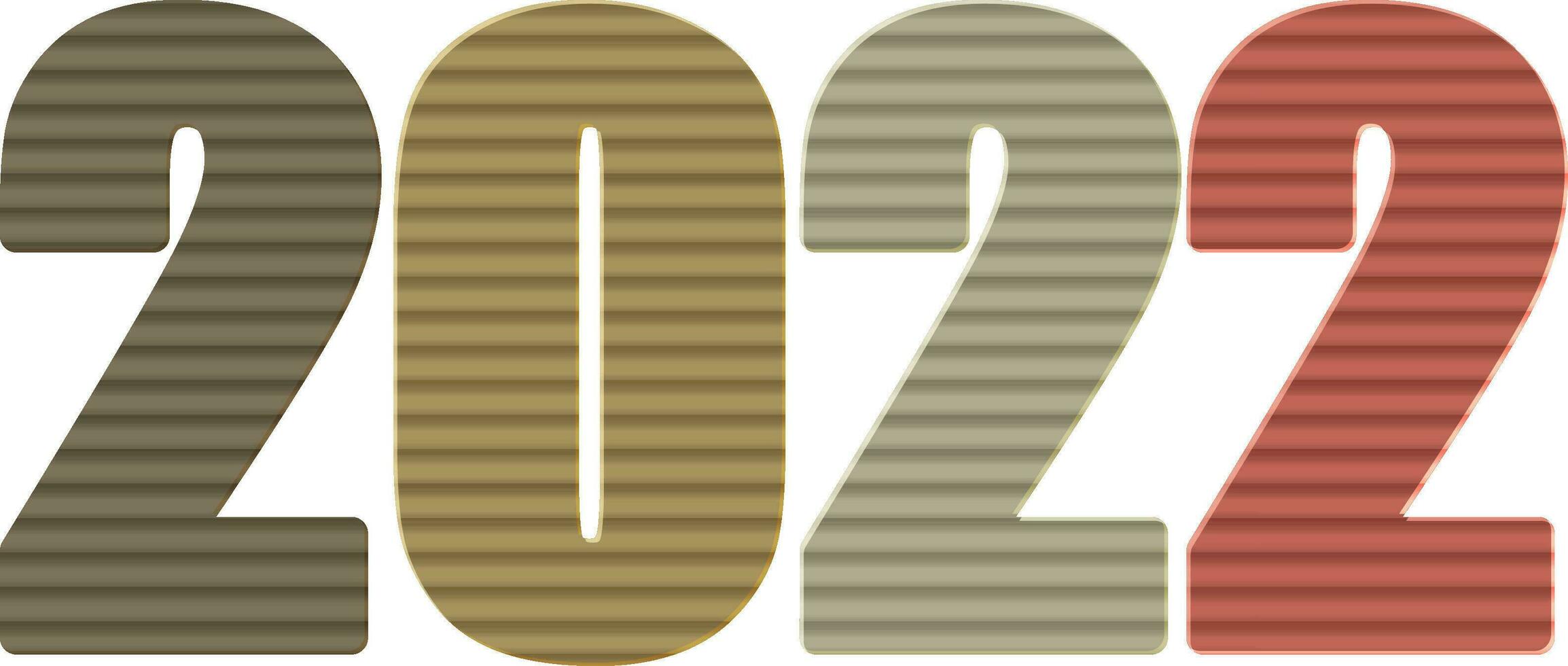 2022 nombre avec horizontal ligne modèle sur blanc Contexte. vecteur