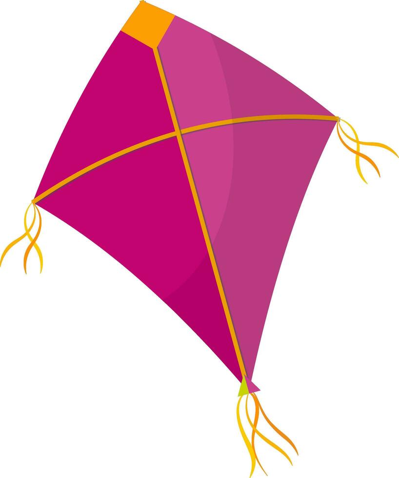 isolé cerf-volant élément dans rose et Orange couleur. vecteur