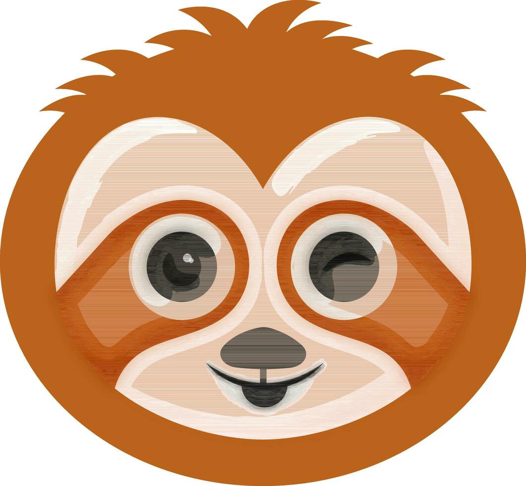 un clin d'oeil œil dessin animé animal la paresse visage emoji Orange et blanc icône. vecteur