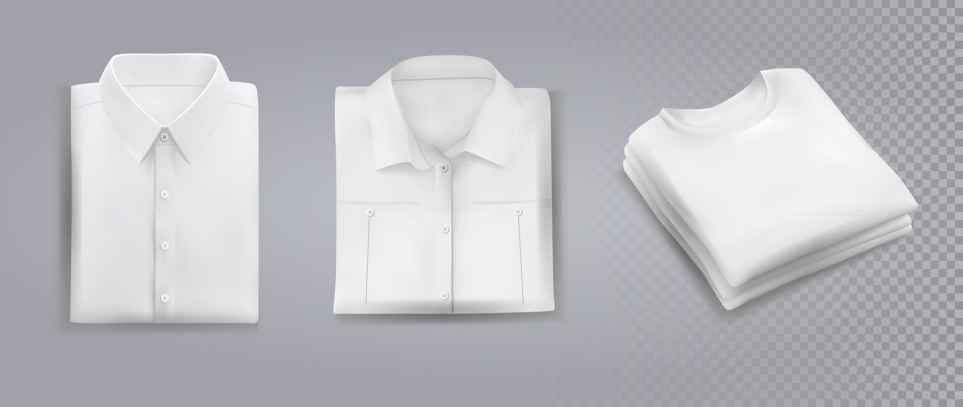 chemises pliées sur illustration vectorielle fond gris vecteur