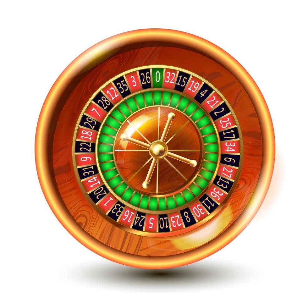 Roulette de jeu de casino isolé sur fond blanc vecteur