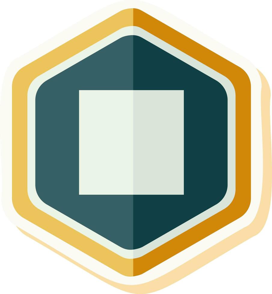 hexagone Vide badge icône dans sarcelle et Jaune couleur. vecteur