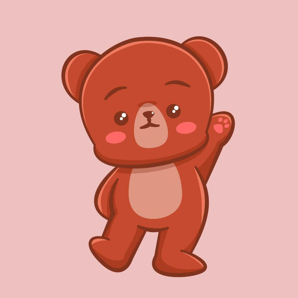 mignonne ours dessin animé personnage vecteur