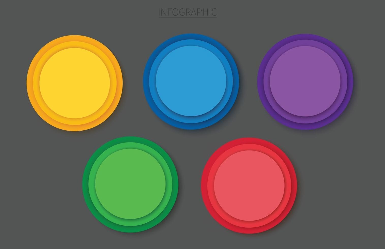 modèle de vecteur infographique cercle coloré avec 5 options