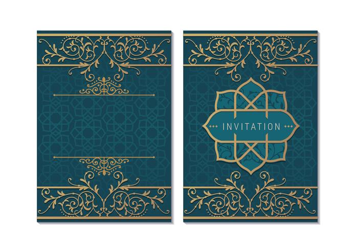 Carte de voeux ou invitation style islamique vecteur