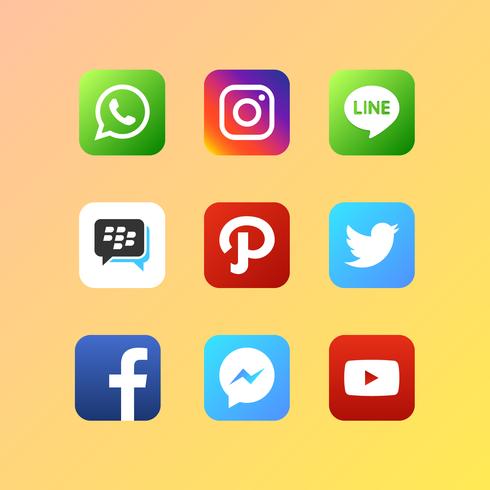 Les médias sociaux Icons Set Vector