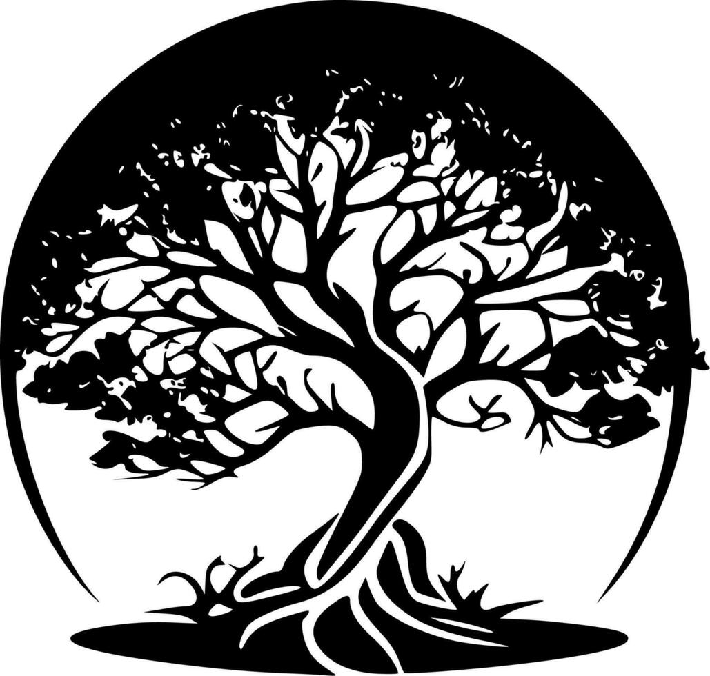 arbre de la vie - minimaliste et plat logo - vecteur illustration