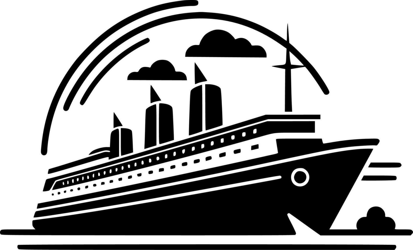 croisière - minimaliste et plat logo - vecteur illustration