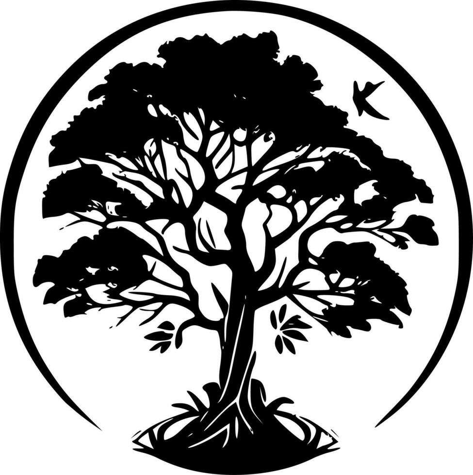 arbre de la vie - minimaliste et plat logo - vecteur illustration