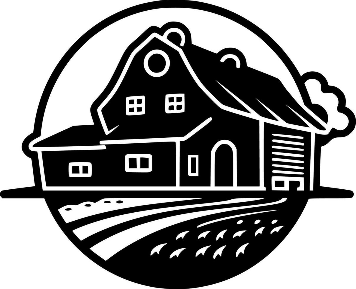 ferme - minimaliste et plat logo - vecteur illustration