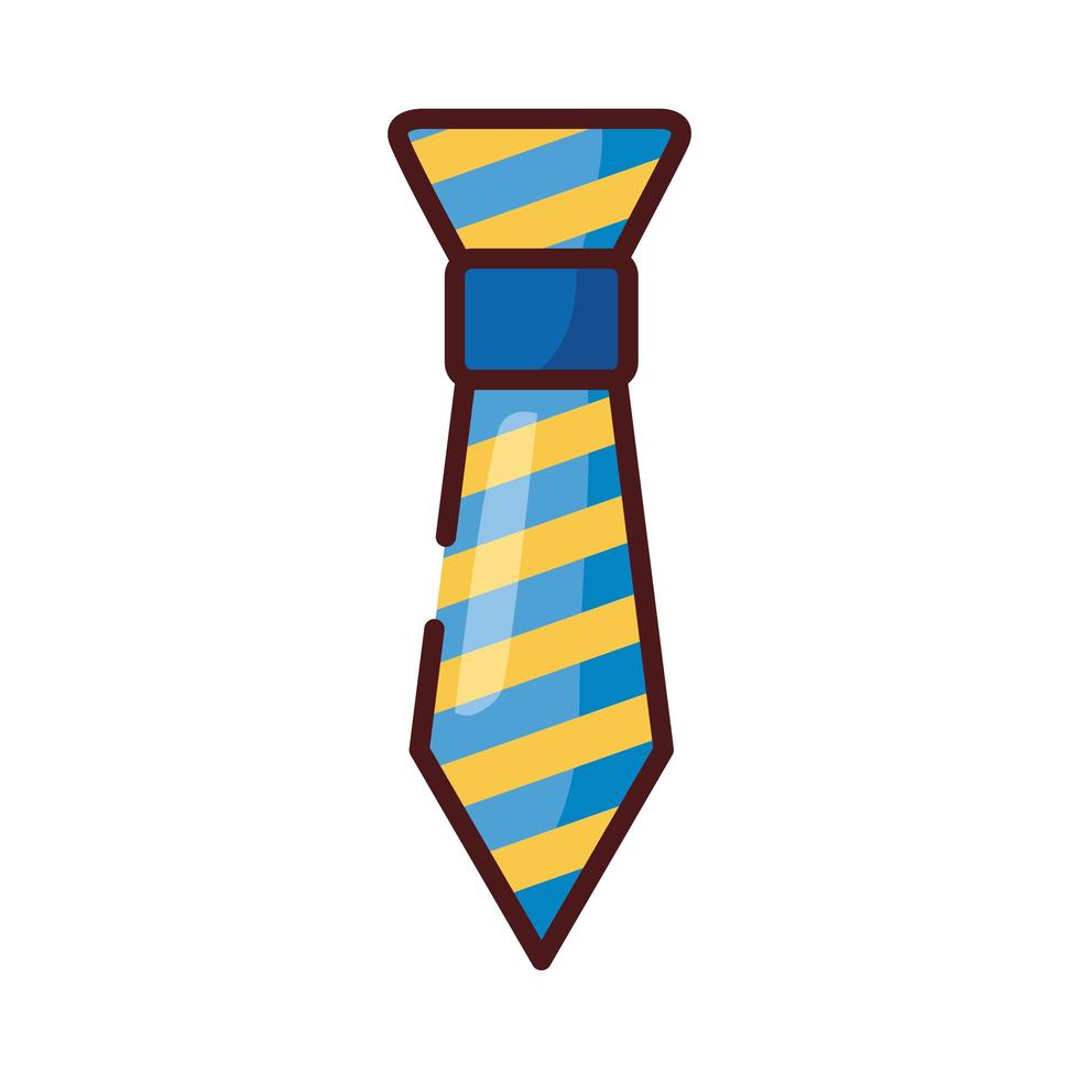 ligne de cravate de vêtements et icône de style de remplissage vecteur
