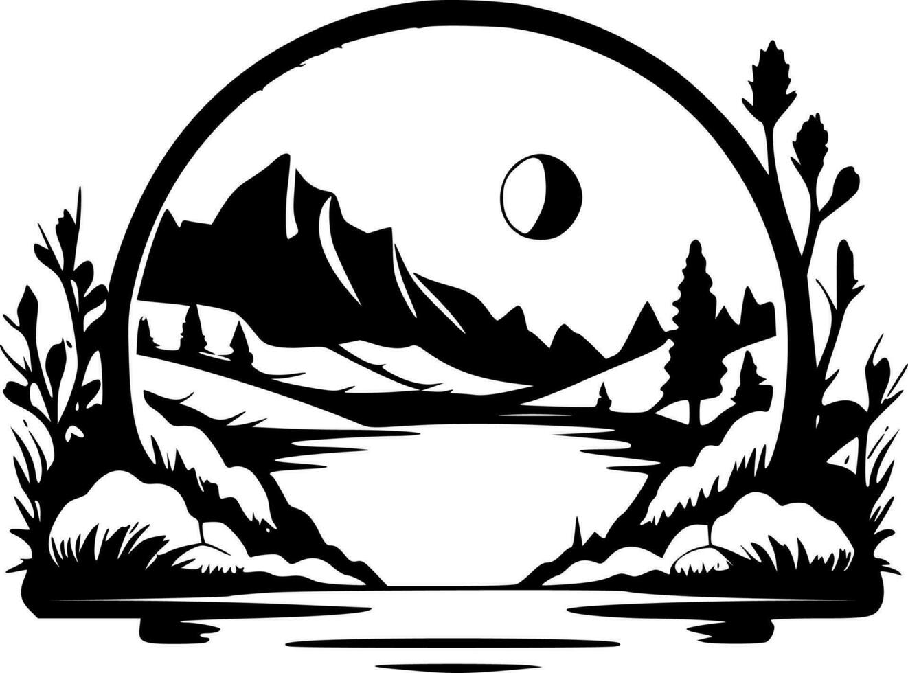 frontière - noir et blanc isolé icône - vecteur illustration