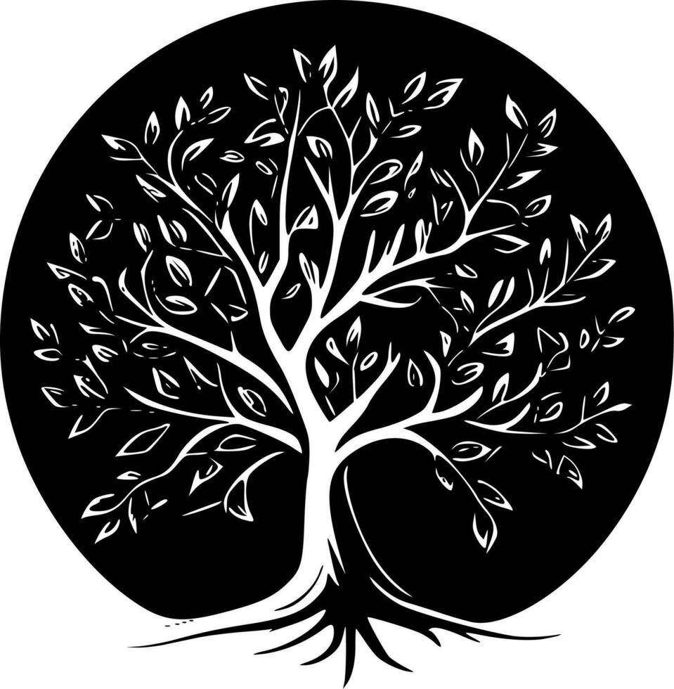 arbre de la vie - minimaliste et plat logo - vecteur illustration