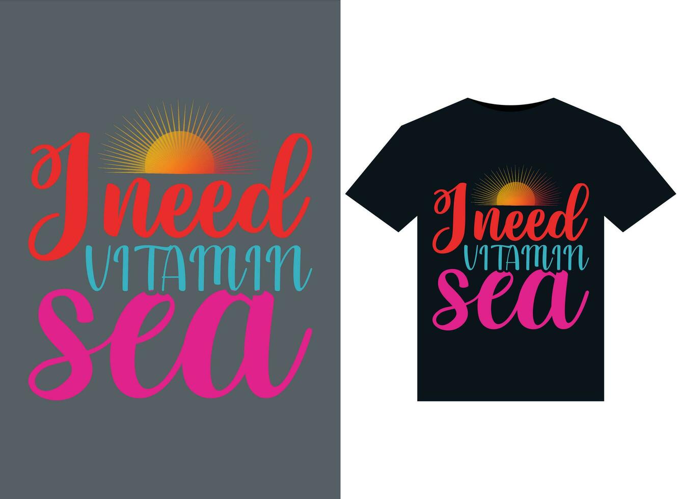 je avoir besoin vitamine mer des illustrations pour prêt à imprimer t-shirts conception vecteur