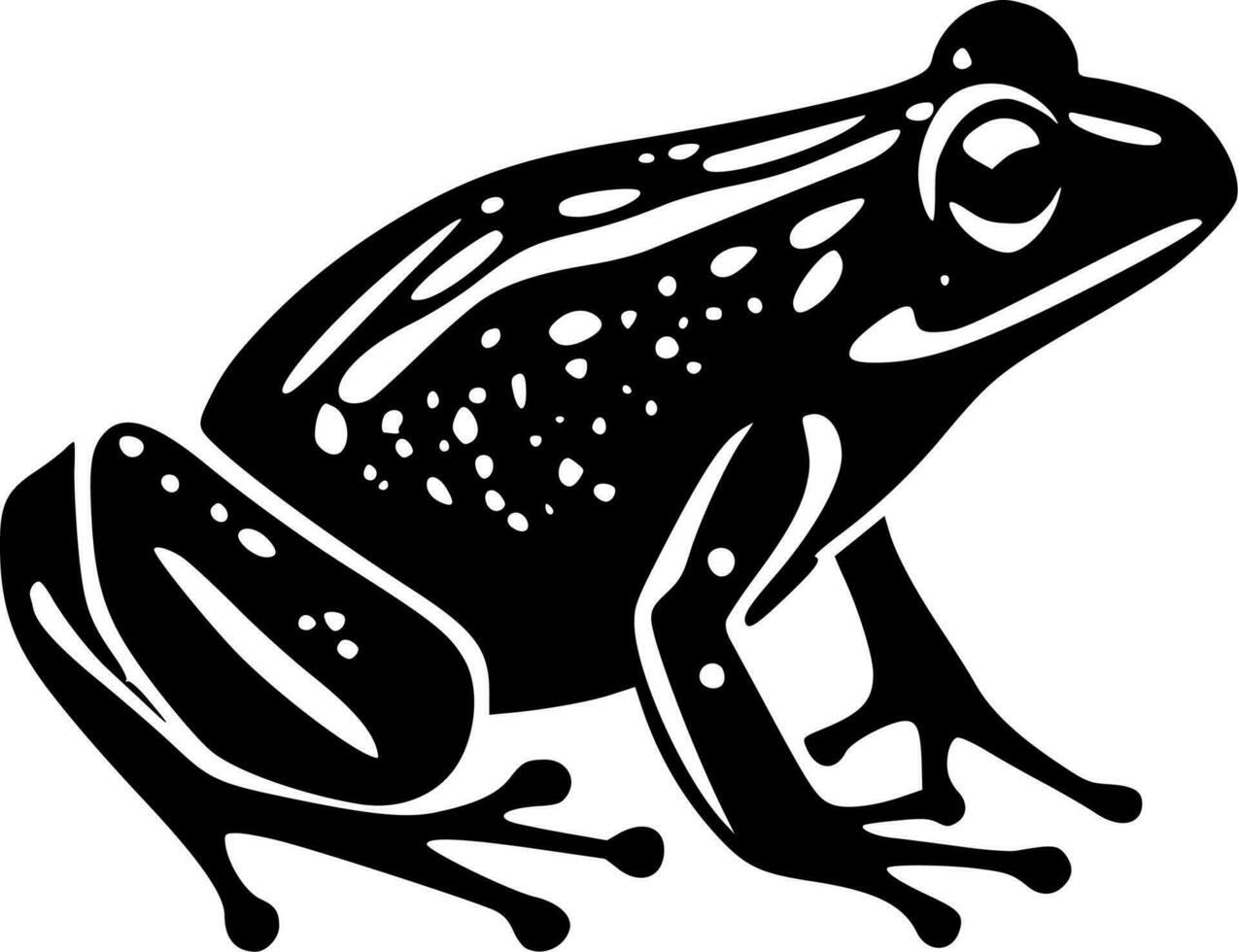 grenouille - noir et blanc isolé icône - vecteur illustration
