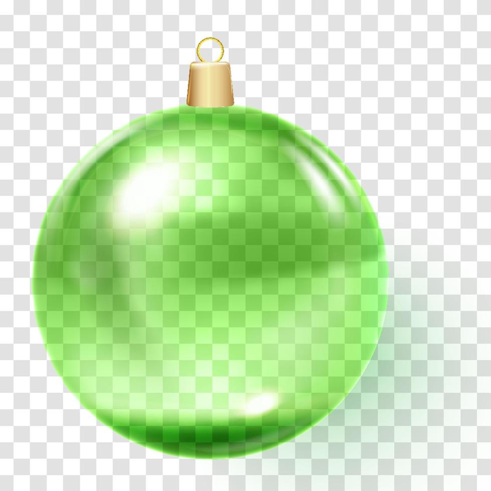 boule de verre réaliste verte ornement vert de noël vecteur