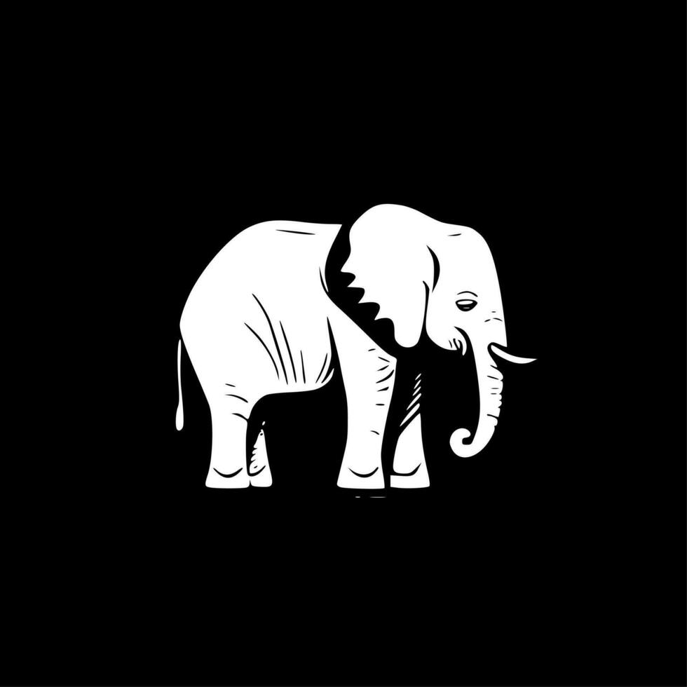 éléphant, noir et blanc vecteur illustration