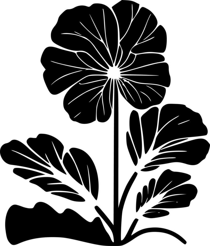 primevère - noir et blanc isolé icône - vecteur illustration